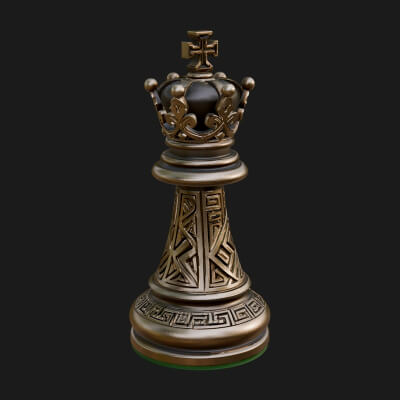 Ornate Chess Piece Statue Design 51 3D Print Model