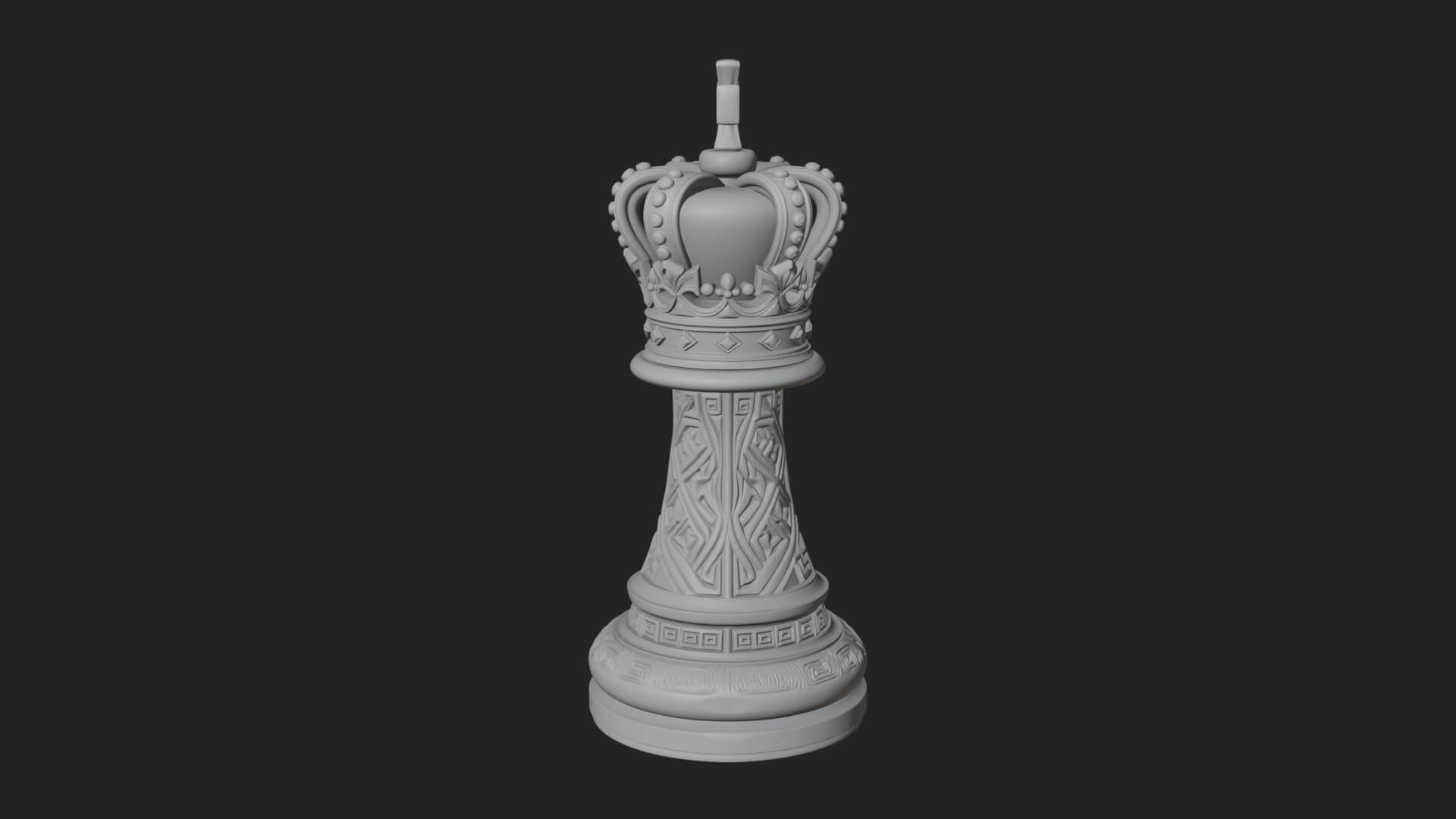 Ornate Chess Piece Statue Design 53 3D Print Model 3D Model
