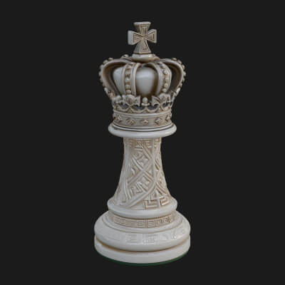 Ornate Chess Piece Statue Design 53 3D Print Model