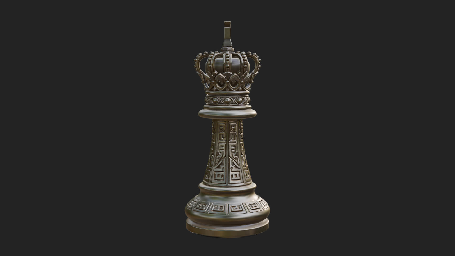 Ornate Chess Piece Statue Design 55 3D Print Model 3D Model