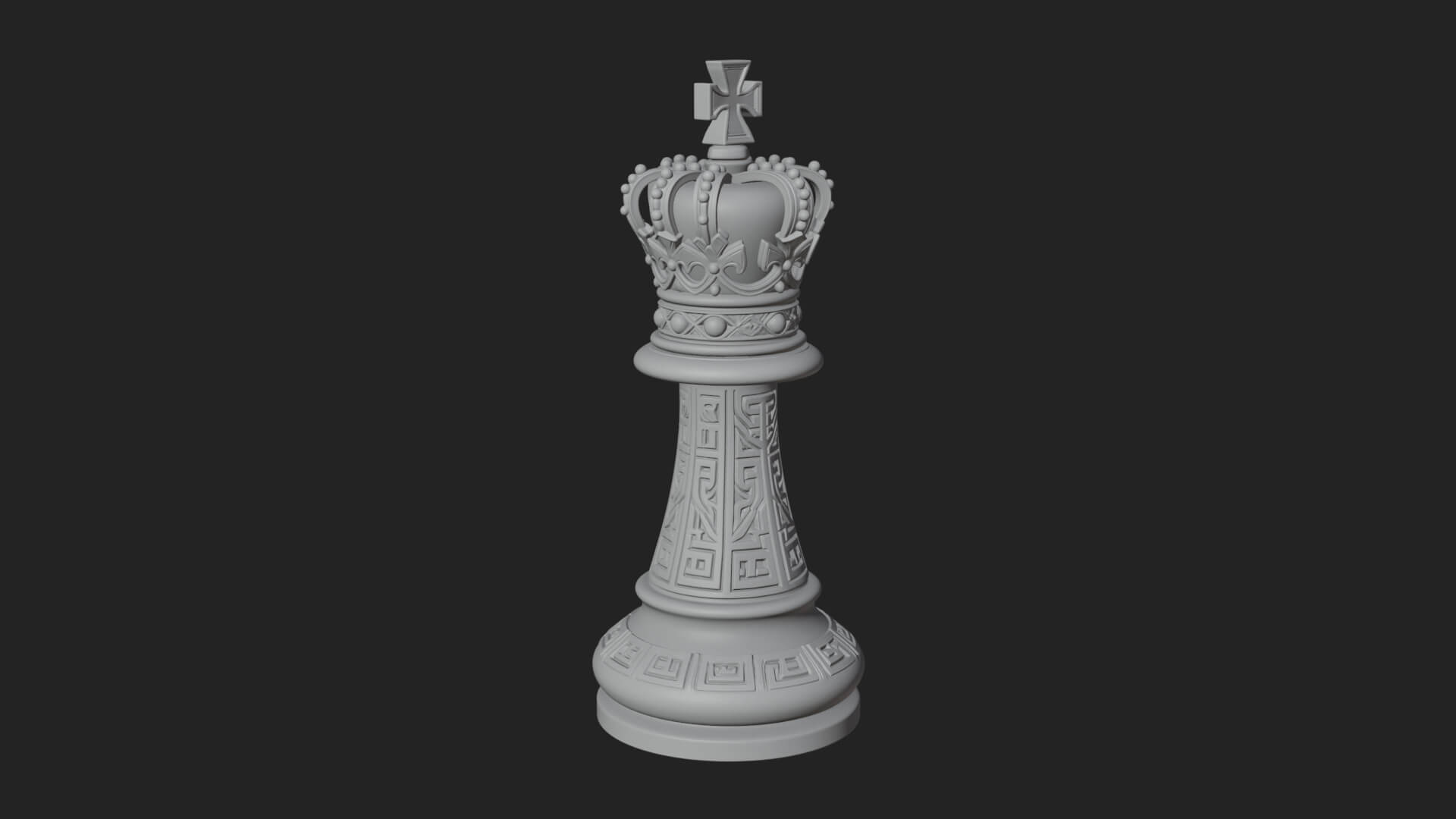 Ornate Chess Piece Statue Design 55 3D Print Model 3D Model