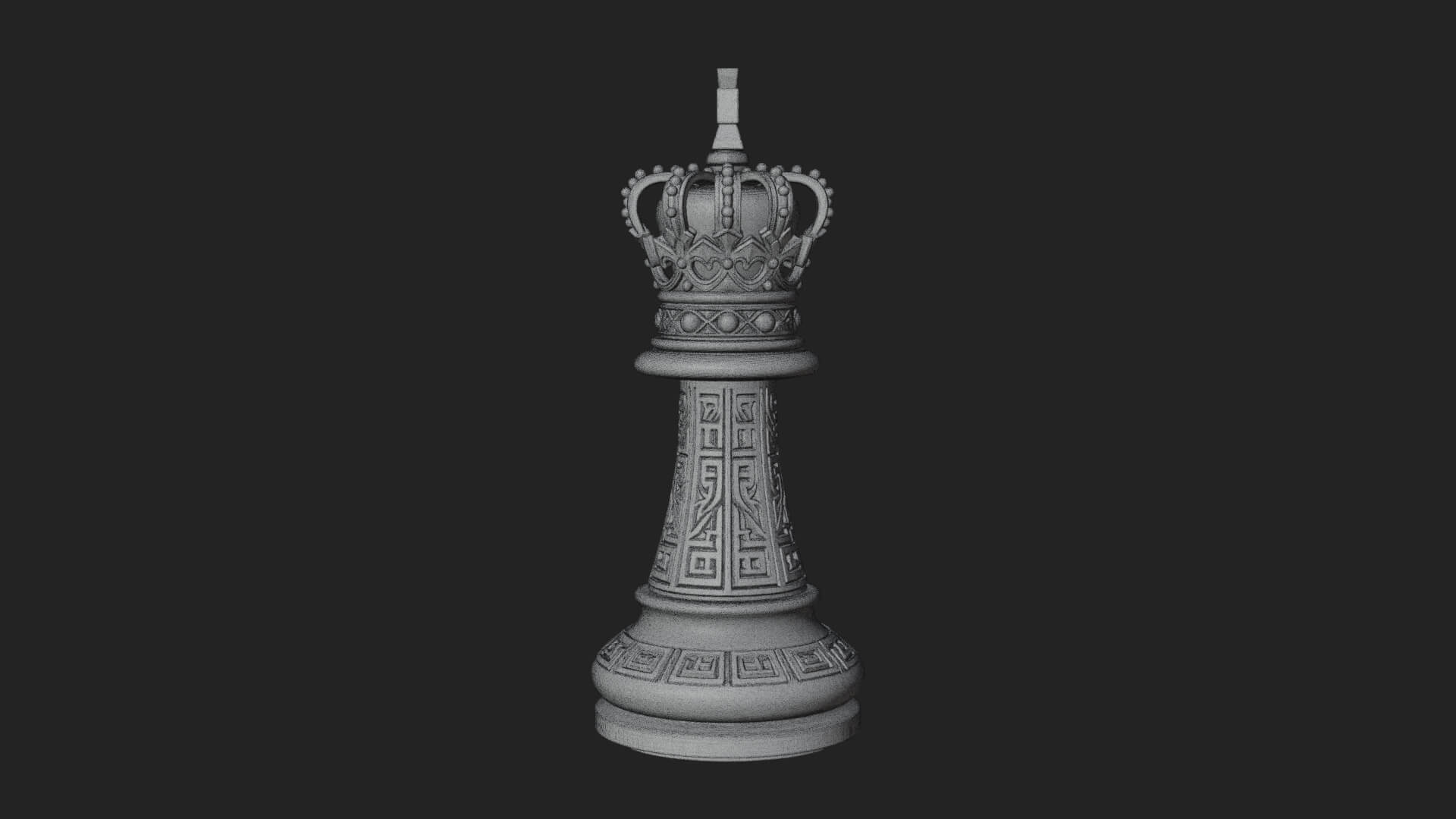 Ornate Chess Piece Statue Design 55 3D Print Model 3D Model