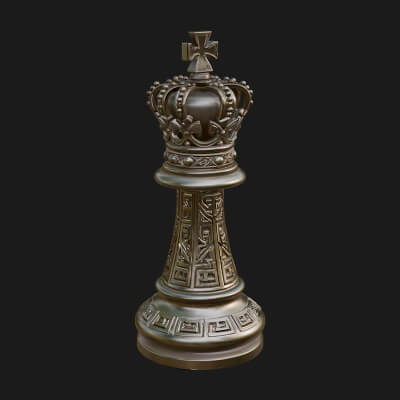 Ornate Chess Piece Statue Design 55 3D Print Model