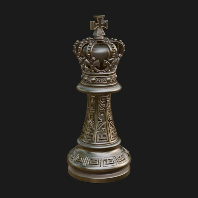 Ornate Chess Piece Statue Design 55 3D Print Model