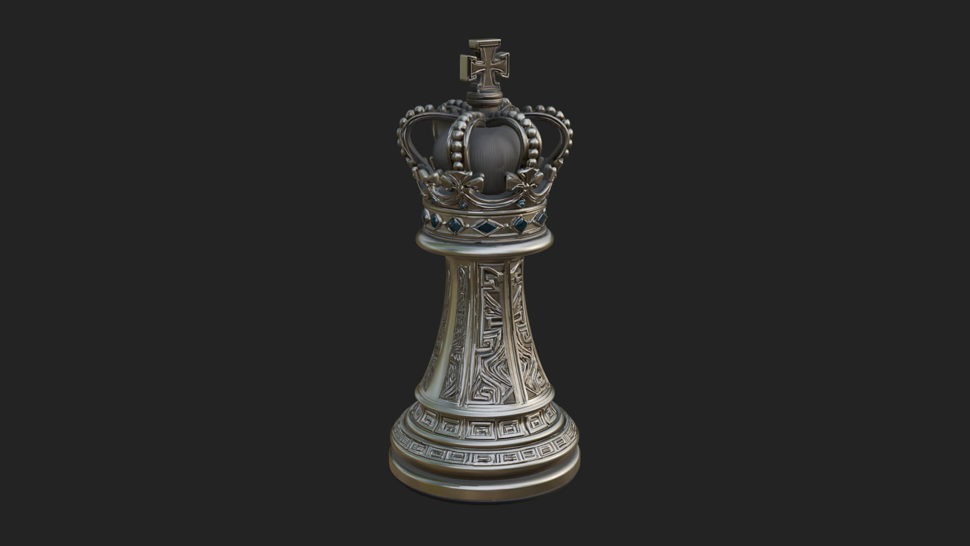 Ornate Chess Piece Statue Design 56 3D Print Model 3D Model