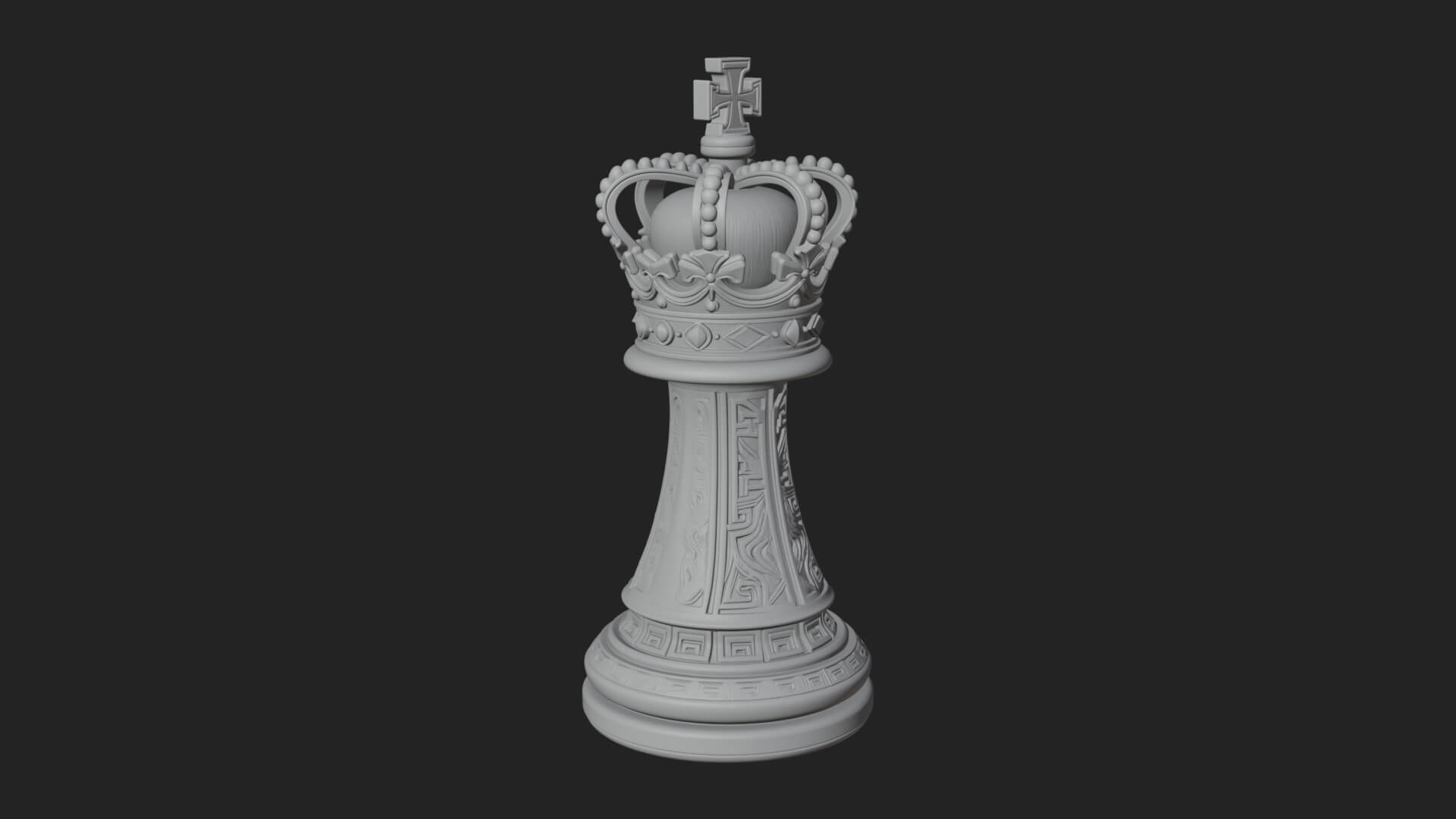 Ornate Chess Piece Statue Design 56 3D Print Model 3D Model