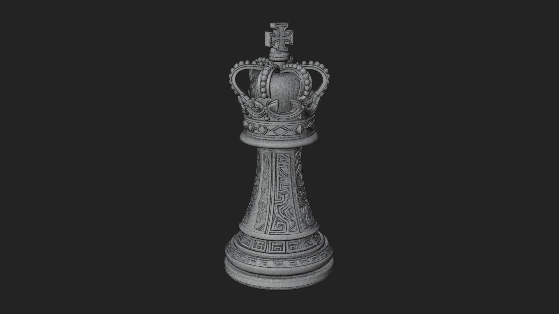 Ornate Chess Piece Statue Design 56 3D Print Model 3D Model
