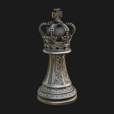 Ornate Chess Piece Statue Design 56 3D Print Model