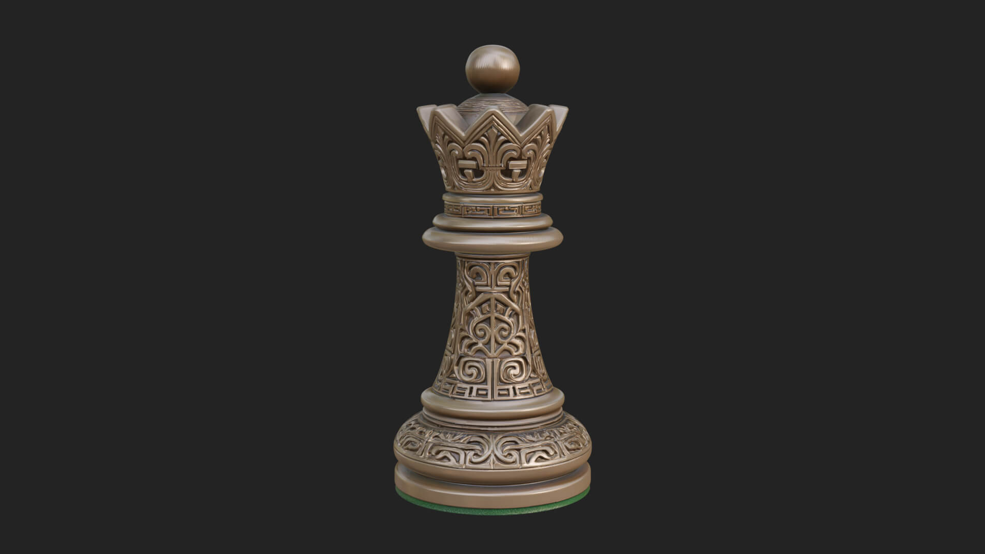 Ornate Chess Piece Statue Design 57 3D Print Model 3D Model