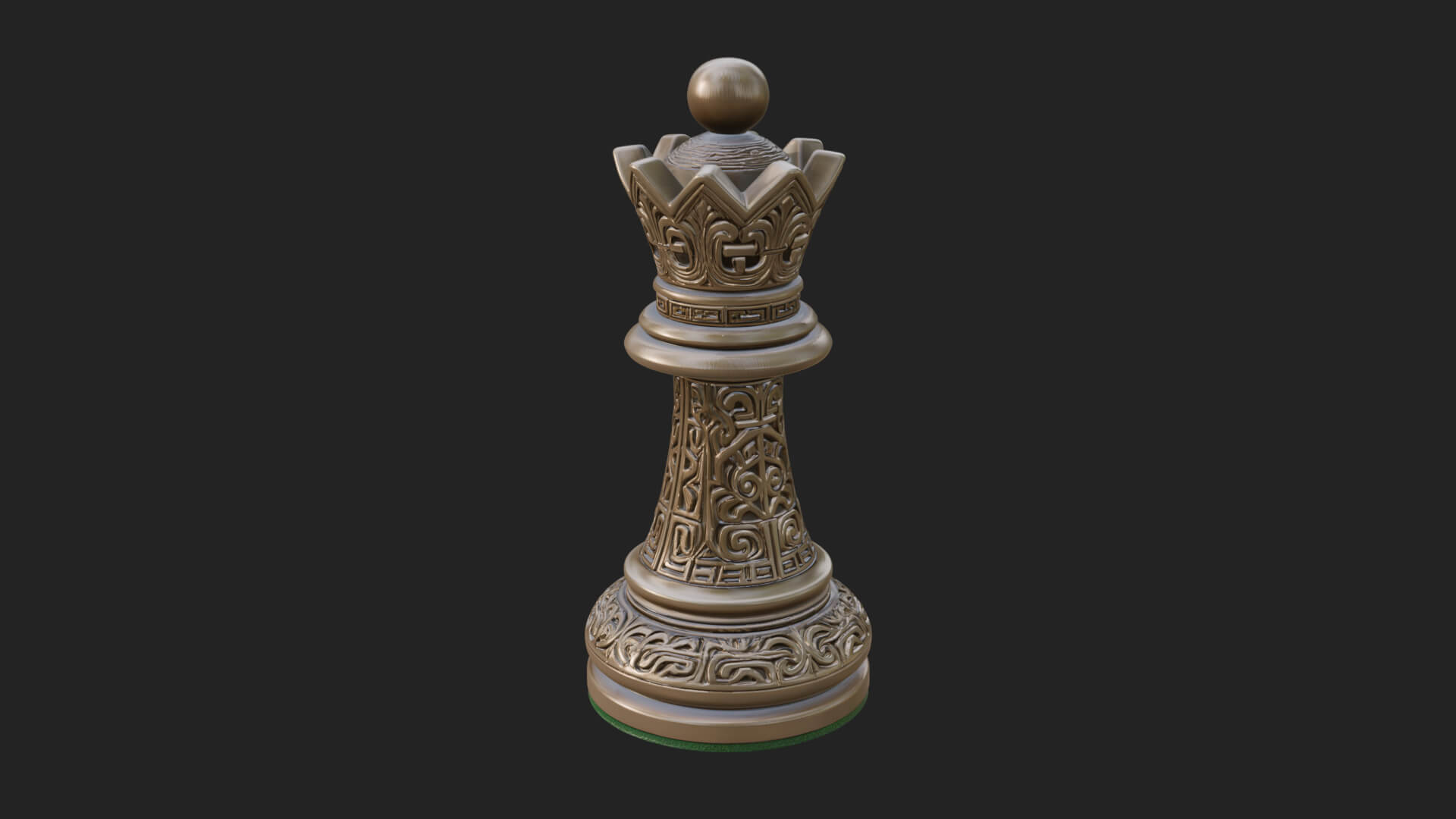 Ornate Chess Piece Statue Design 57 3D Print Model 3D Model