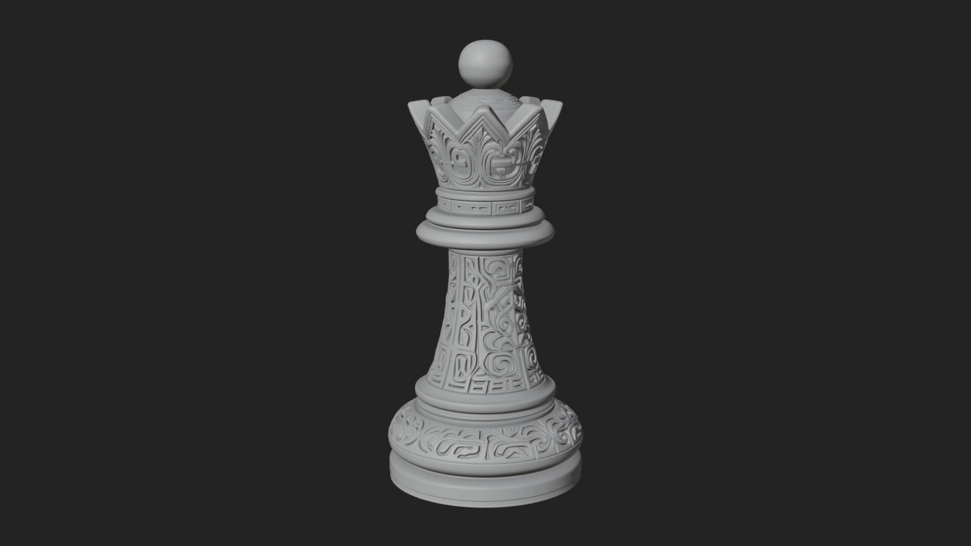 Ornate Chess Piece Statue Design 57 3D Print Model 3D Model