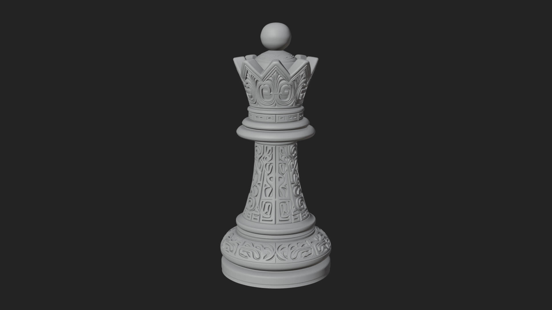 Ornate Chess Piece Statue Design 57 3D Print Model 3D Model