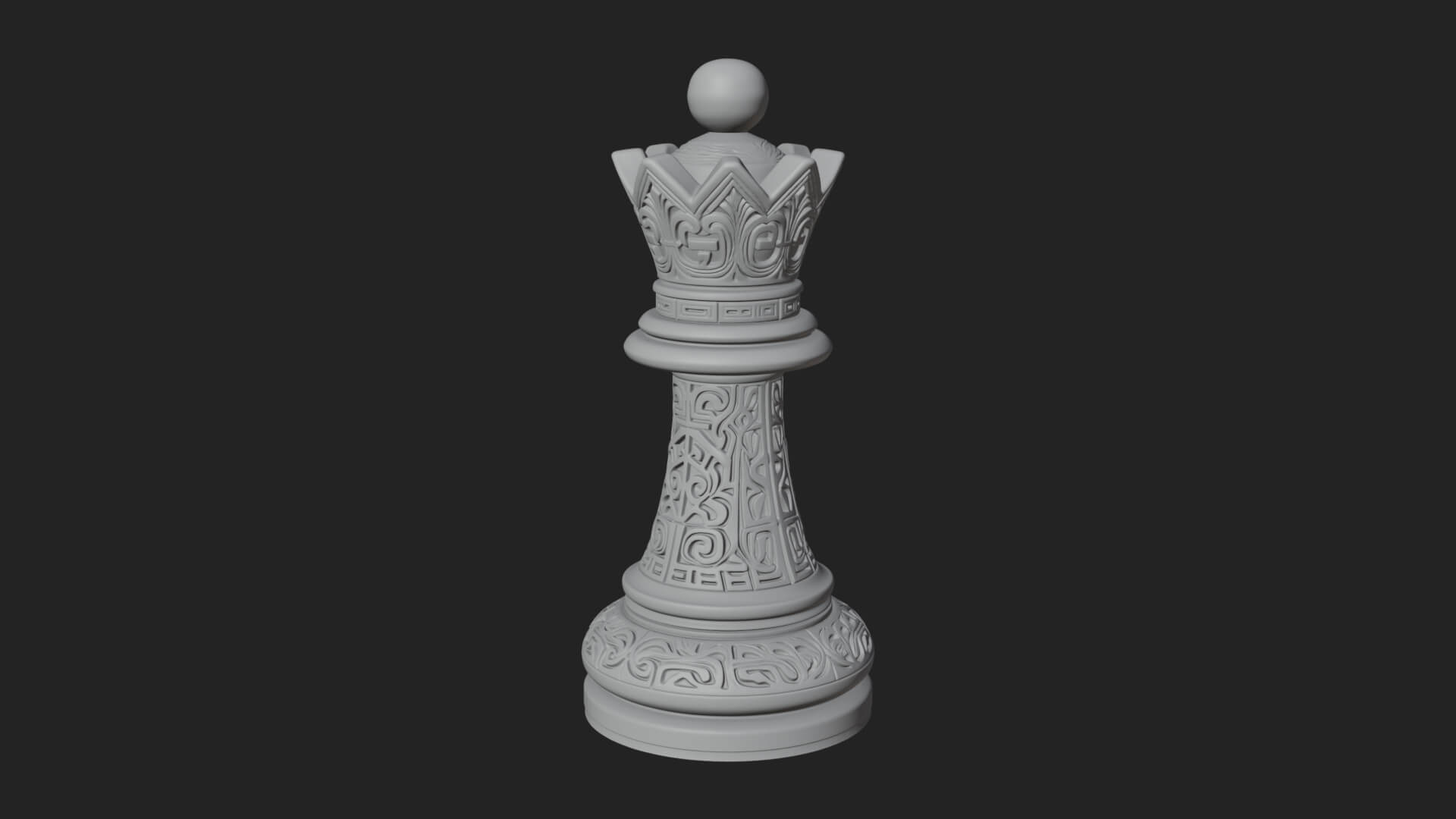 Ornate Chess Piece Statue Design 57 3D Print Model 3D Model