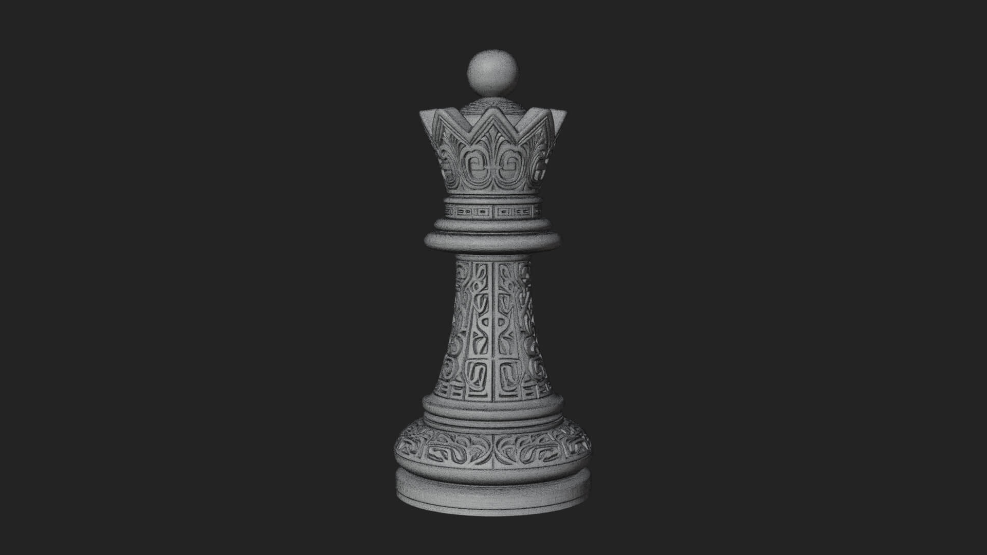 Ornate Chess Piece Statue Design 57 3D Print Model 3D Model