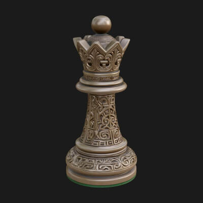 Ornate Chess Piece Statue Design 57 3D Print Model