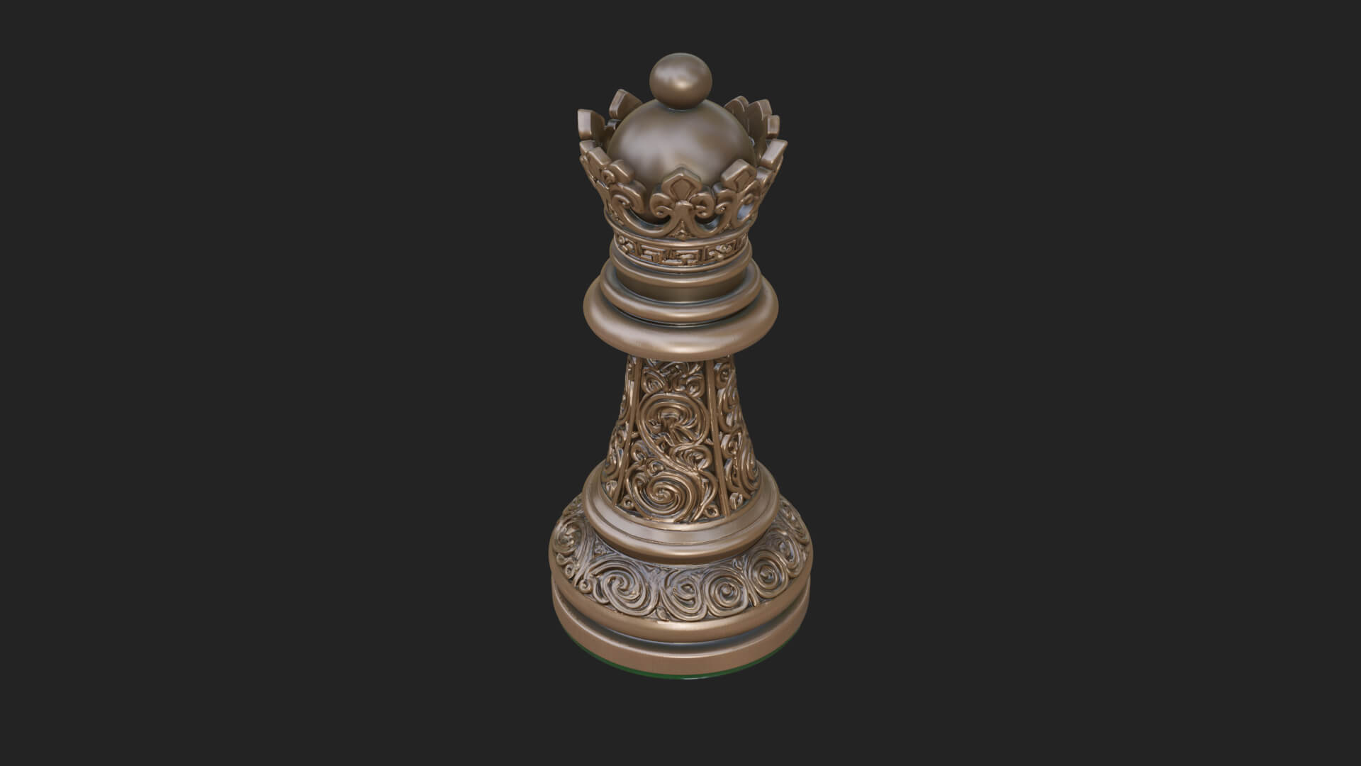 Ornate Chess Piece Statue Design 58 3D Print Model 3D Model