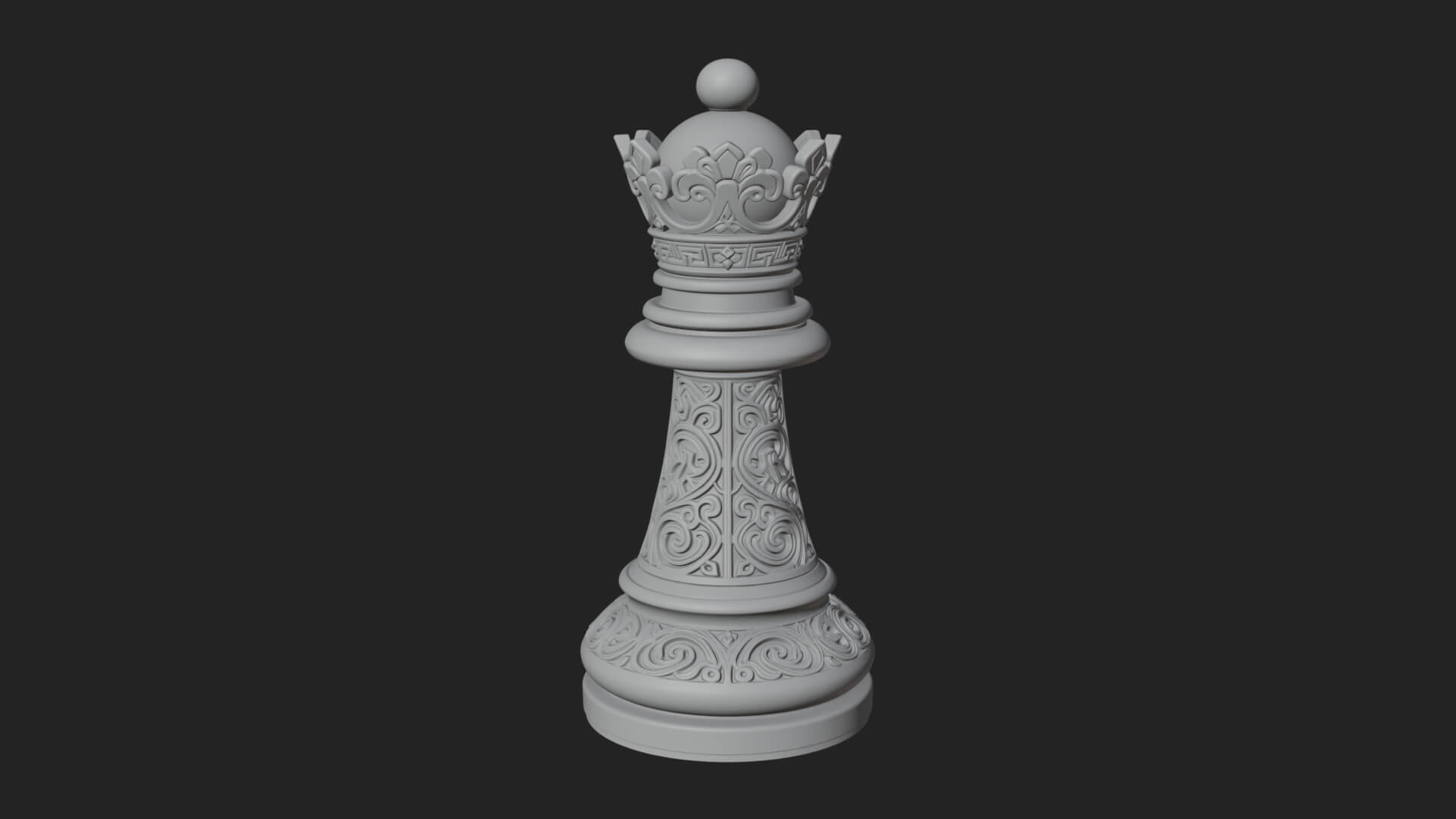 Ornate Chess Piece Statue Design 58 3D Print Model 3D Model