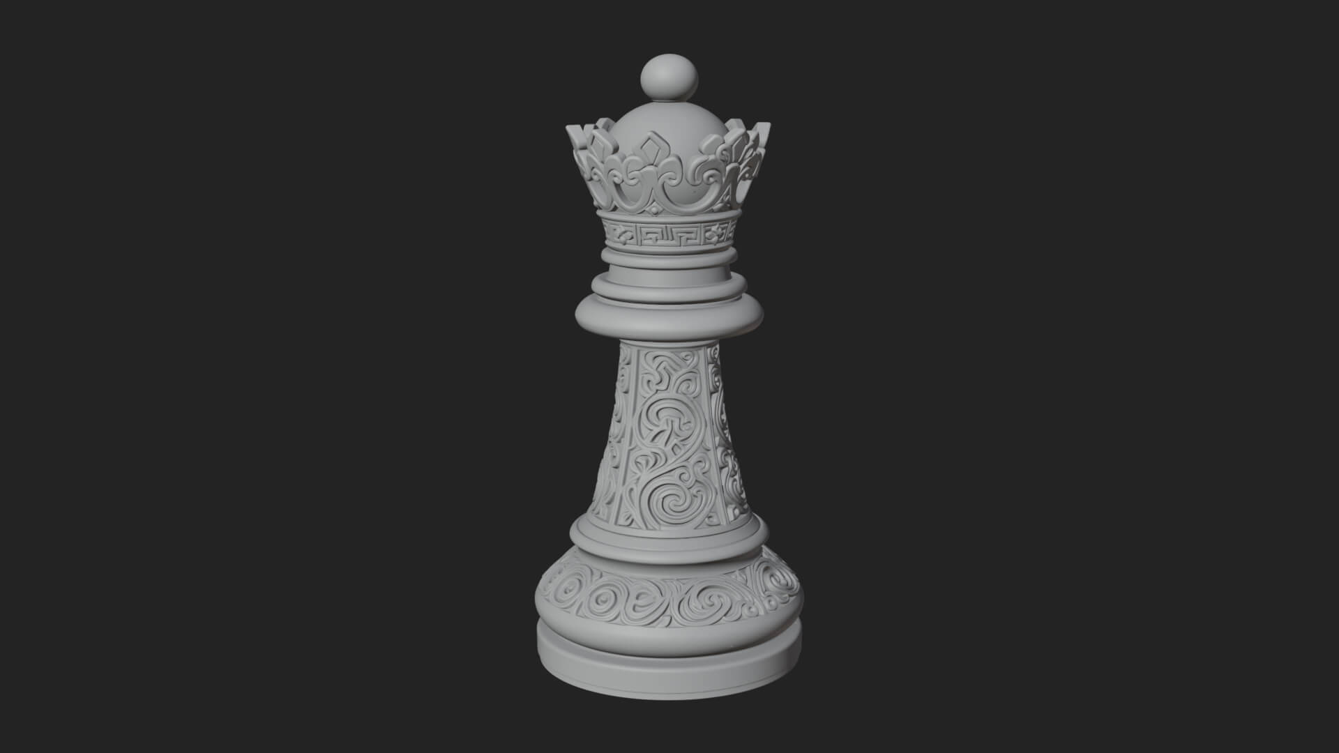 Ornate Chess Piece Statue Design 58 3D Print Model 3D Model