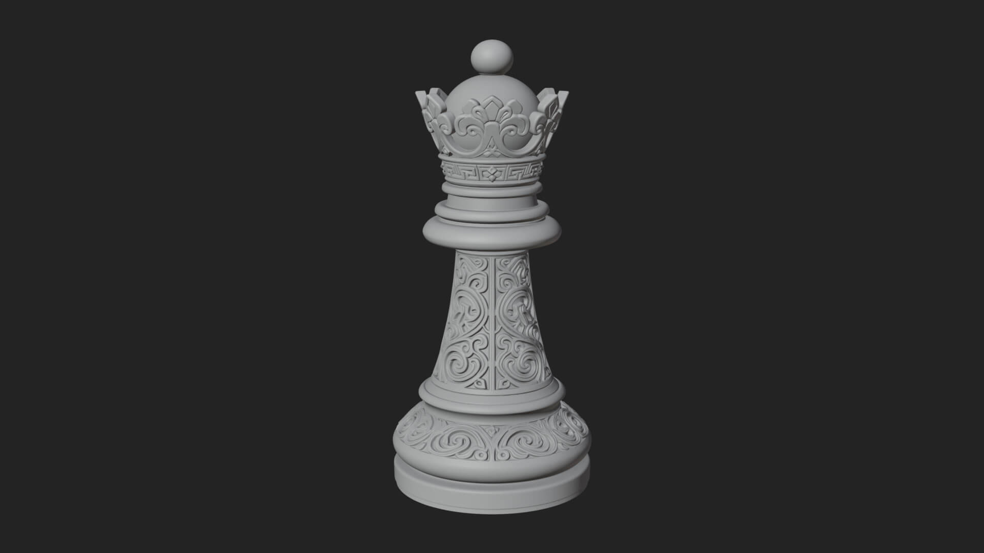 Ornate Chess Piece Statue Design 58 3D Print Model 3D Model