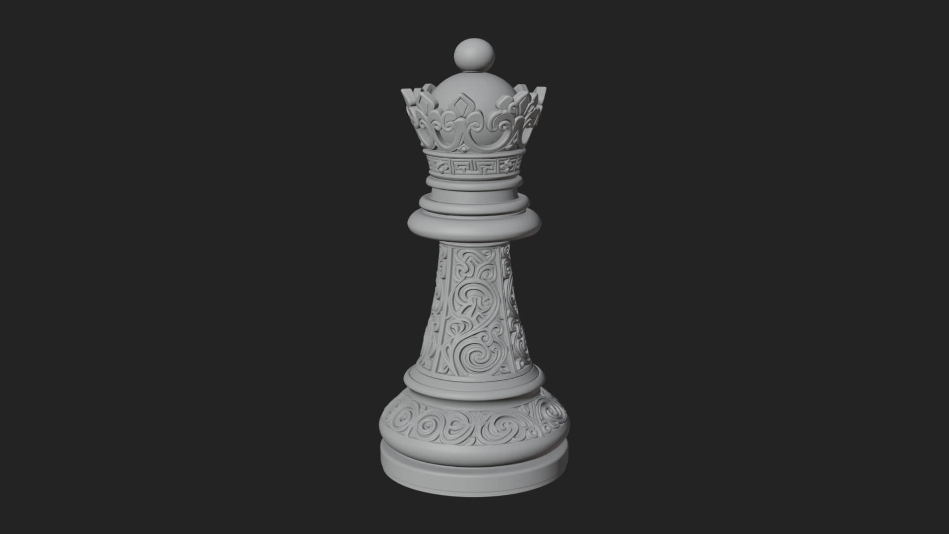 Ornate Chess Piece Statue Design 58 3D Print Model 3D Model