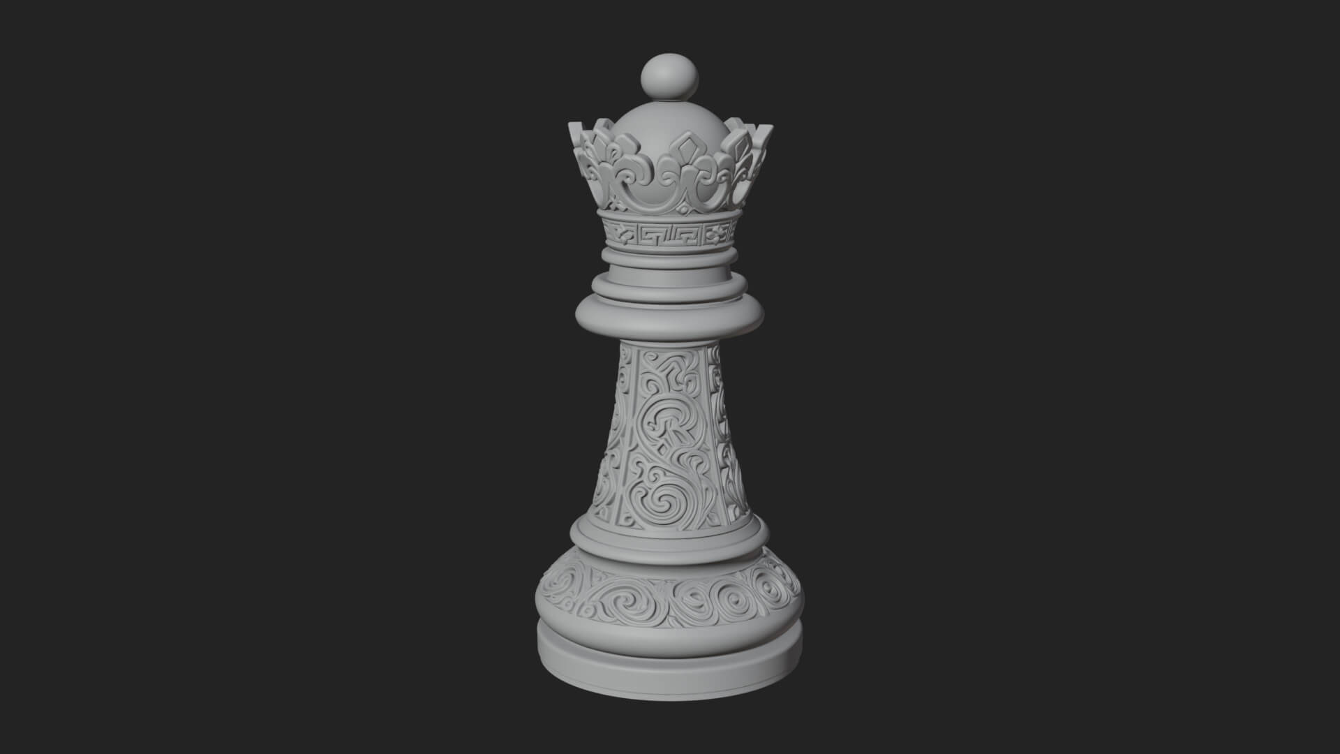 Ornate Chess Piece Statue Design 58 3D Print Model 3D Model