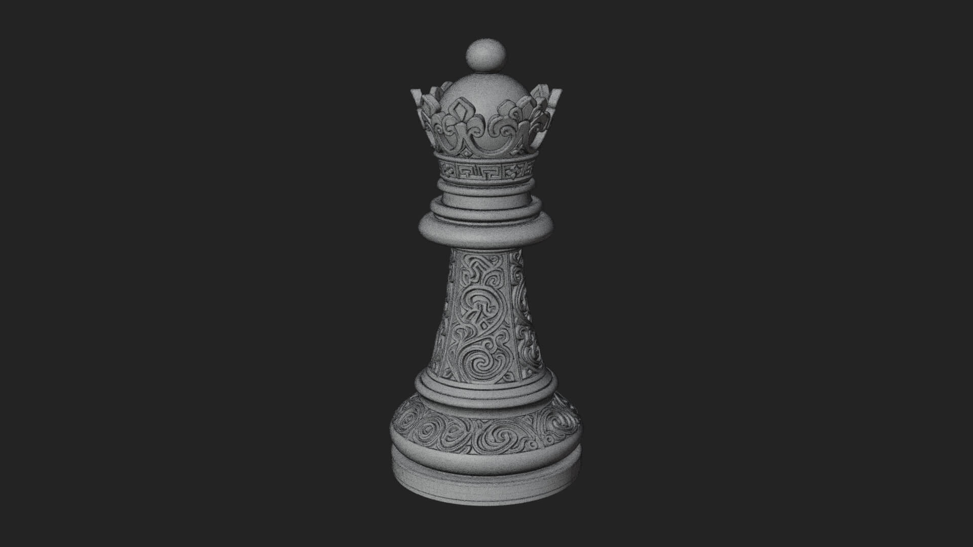 Ornate Chess Piece Statue Design 58 3D Print Model 3D Model