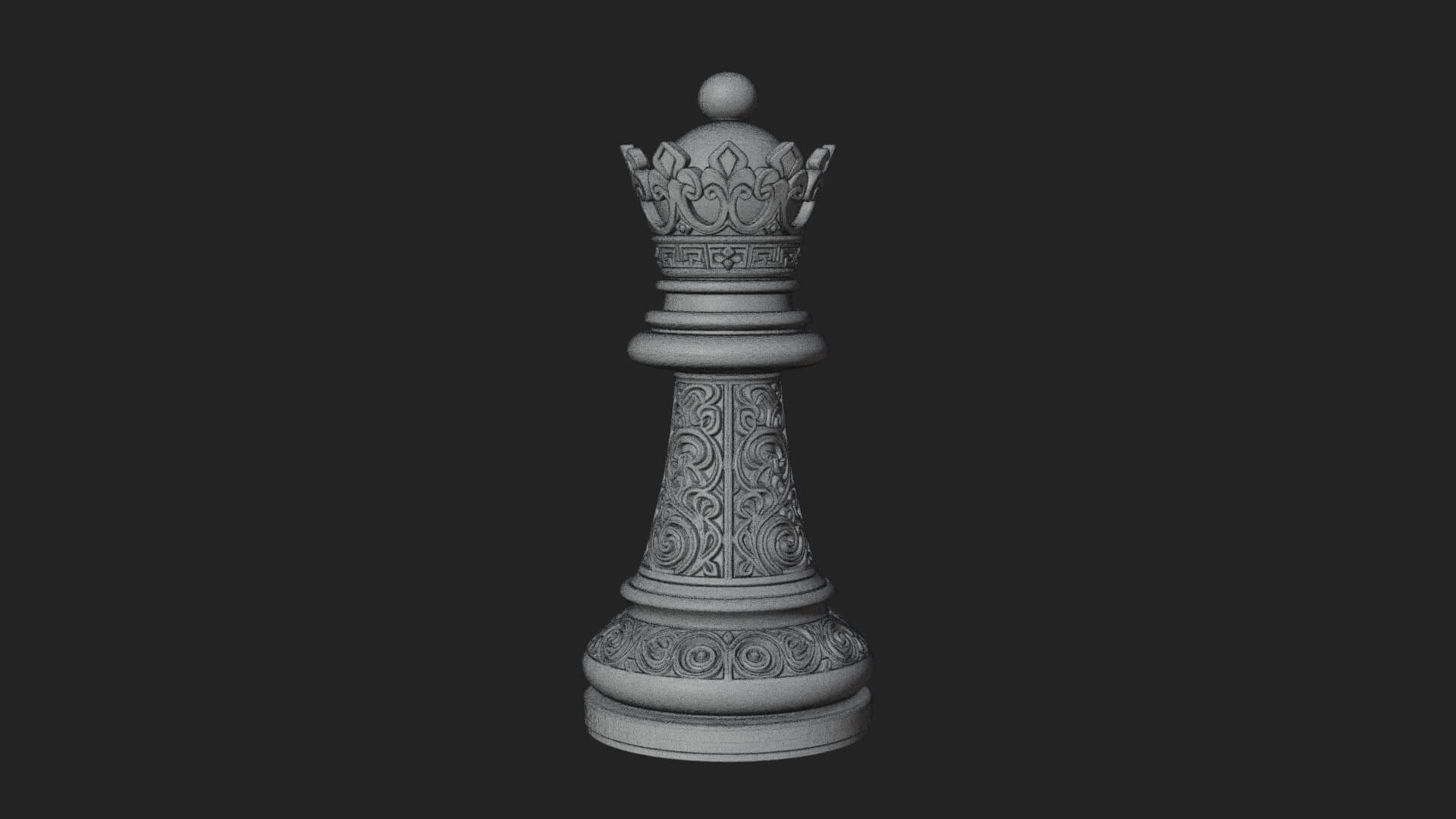 Ornate Chess Piece Statue Design 58 3D Print Model 3D Model