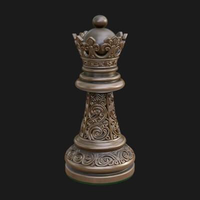Ornate Chess Piece Statue Design 58 3D Print Model