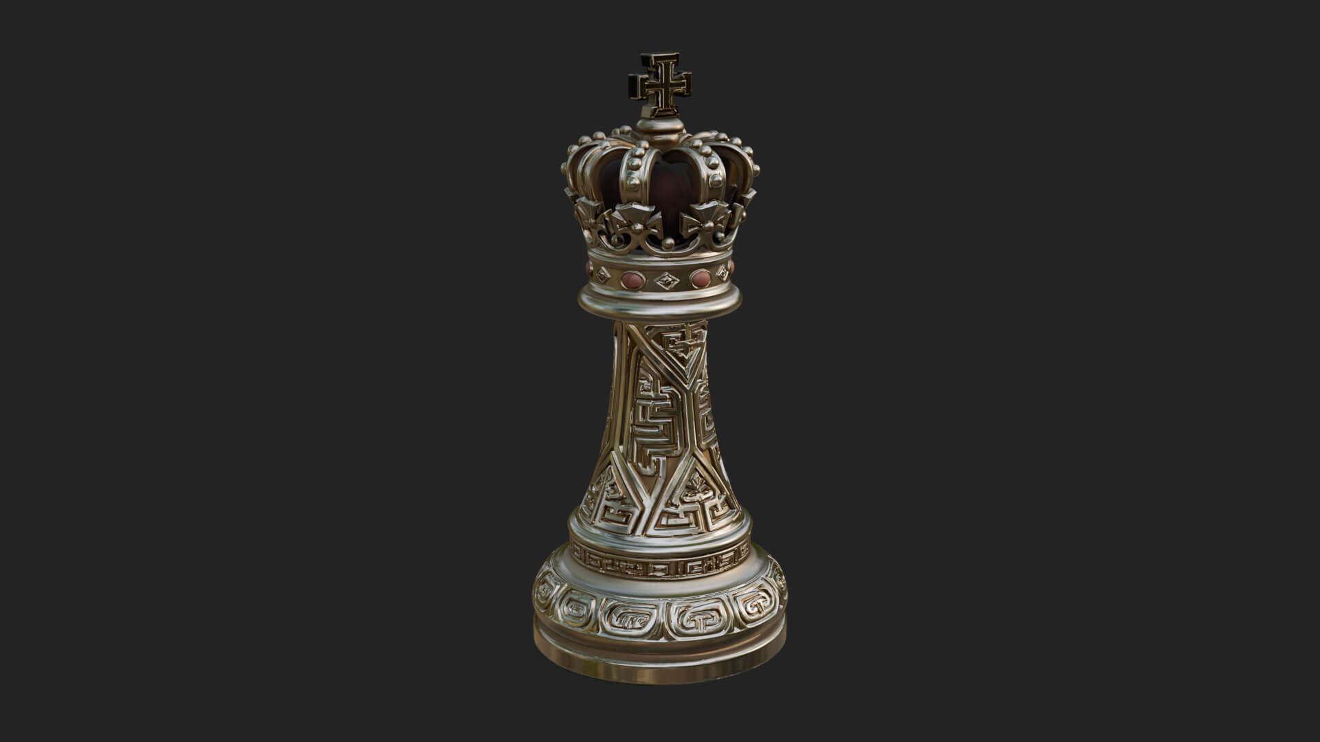 Ornate Chess Piece Statue Design 59 3D Print Model 3D Model