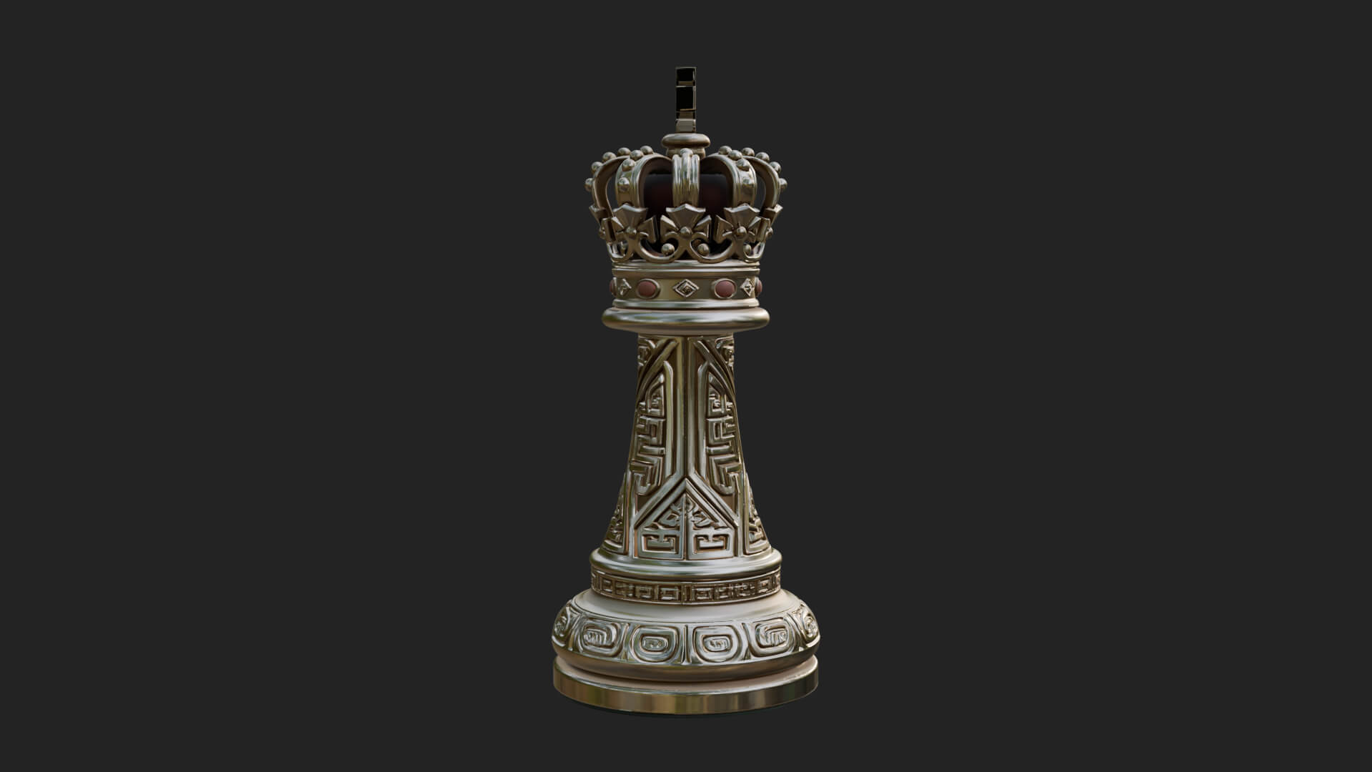 Ornate Chess Piece Statue Design 59 3D Print Model 3D Model