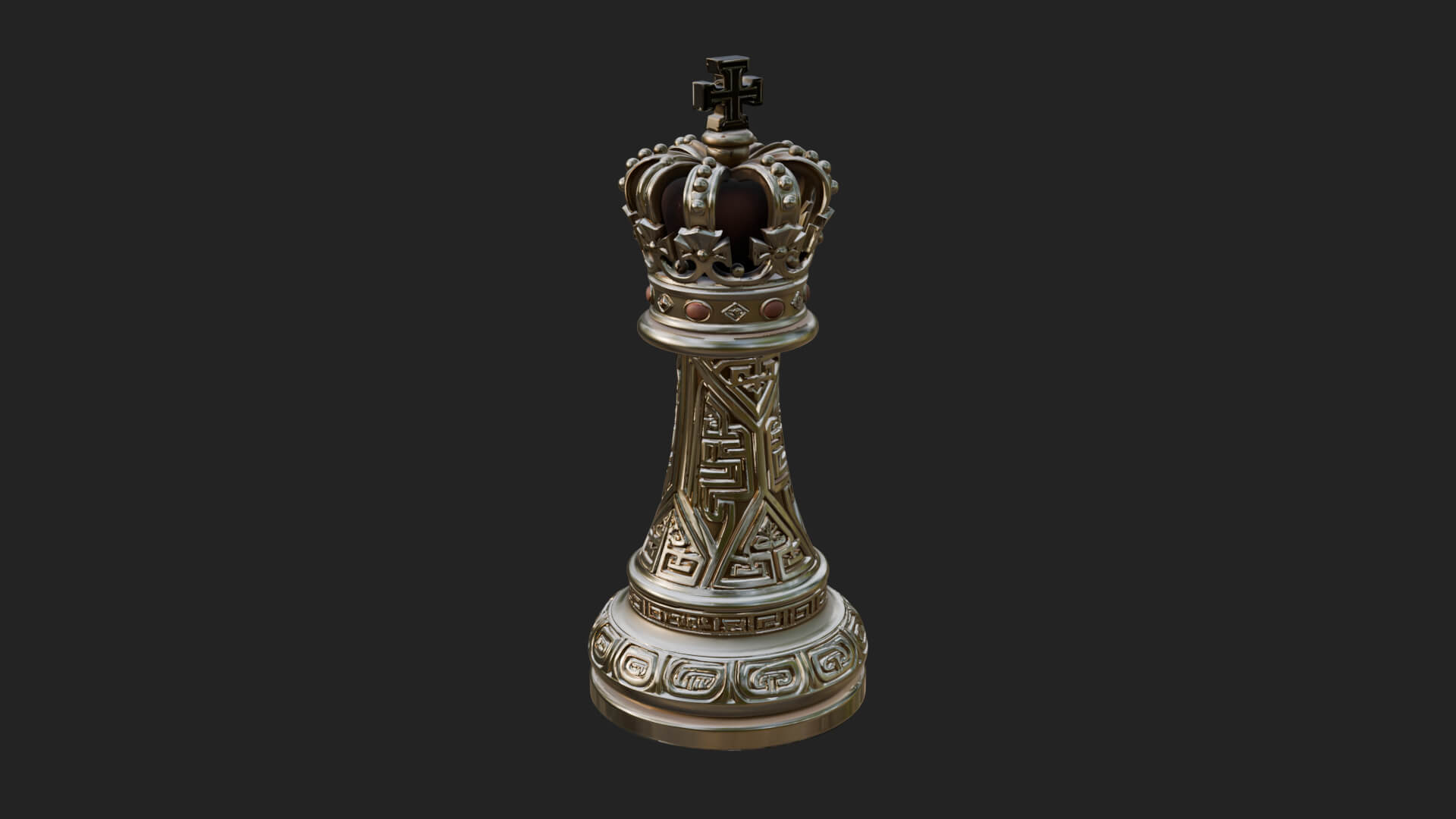 Ornate Chess Piece Statue Design 59 3D Print Model 3D Model