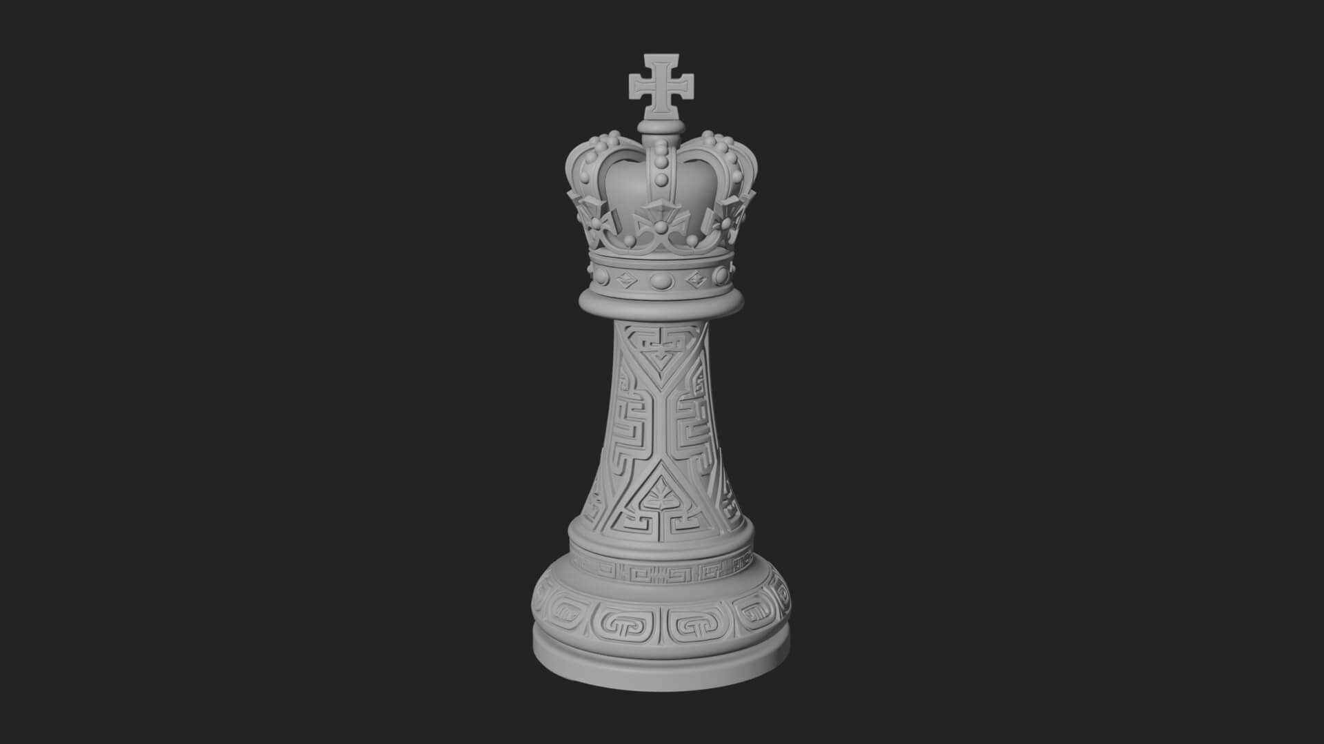 Ornate Chess Piece Statue Design 59 3D Print Model 3D Model