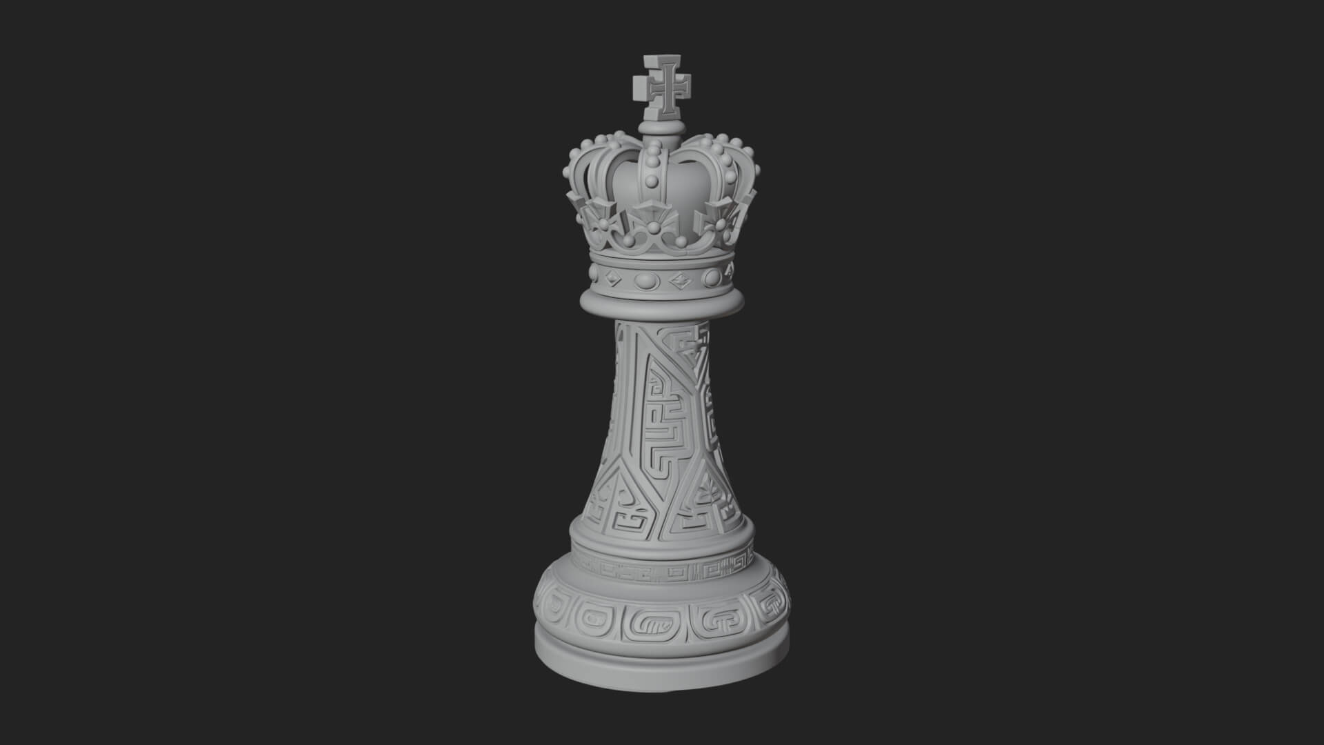 Ornate Chess Piece Statue Design 59 3D Print Model 3D Model