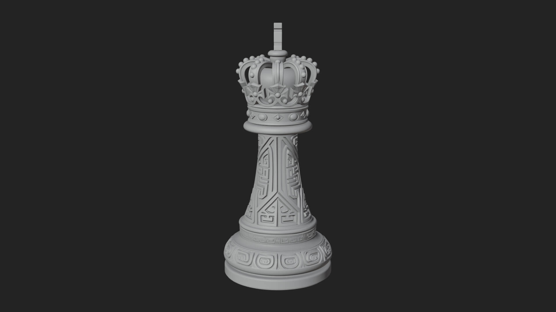 Ornate Chess Piece Statue Design 59 3D Print Model 3D Model