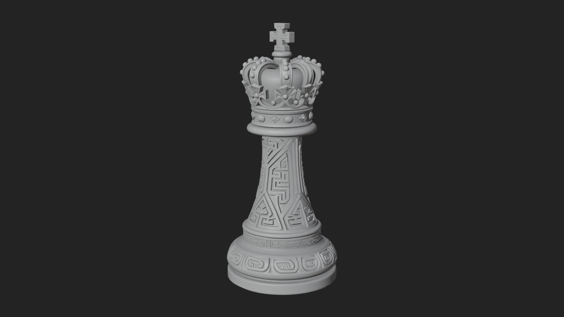 Ornate Chess Piece Statue Design 59 3D Print Model 3D Model