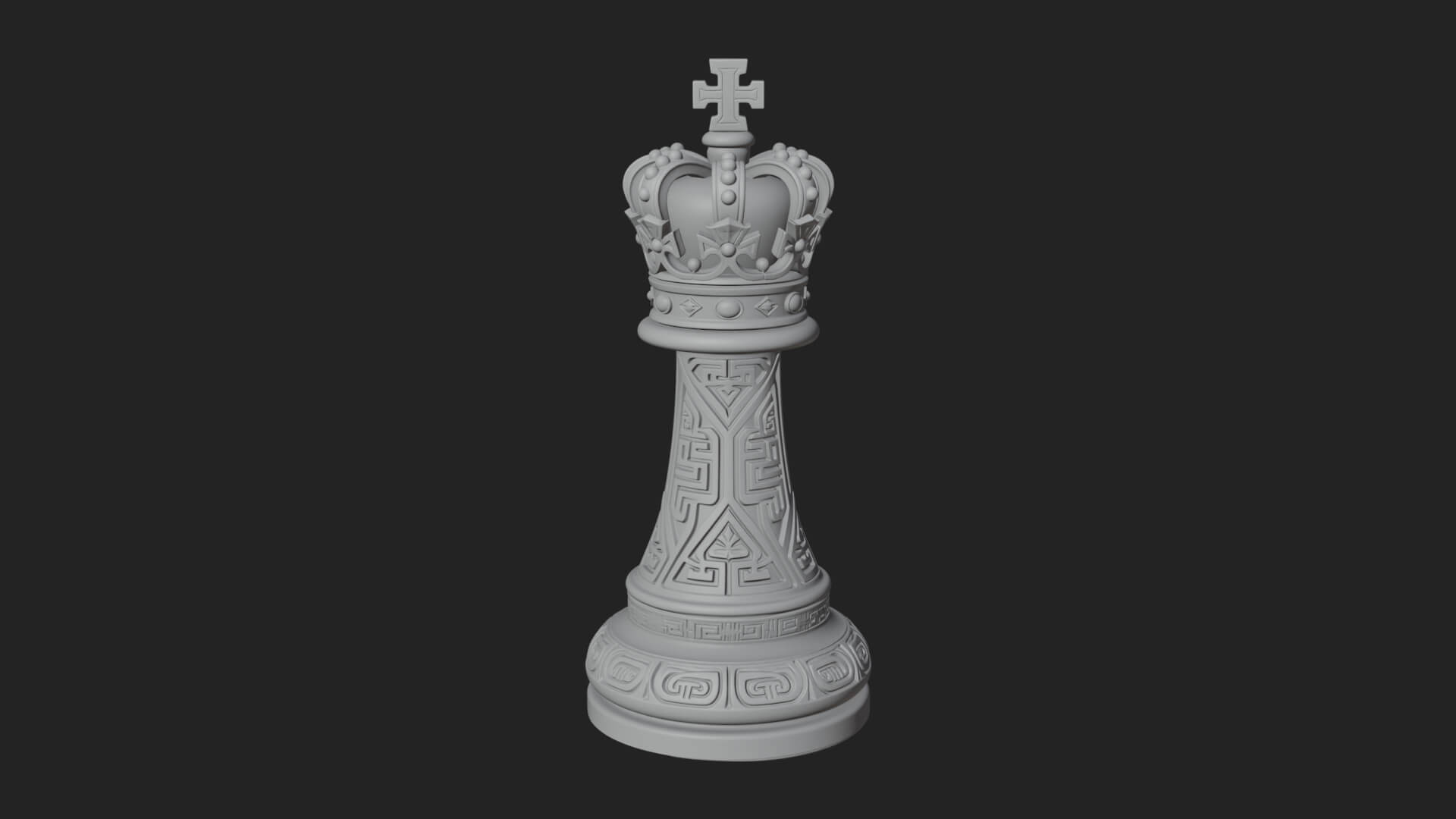 Ornate Chess Piece Statue Design 59 3D Print Model 3D Model