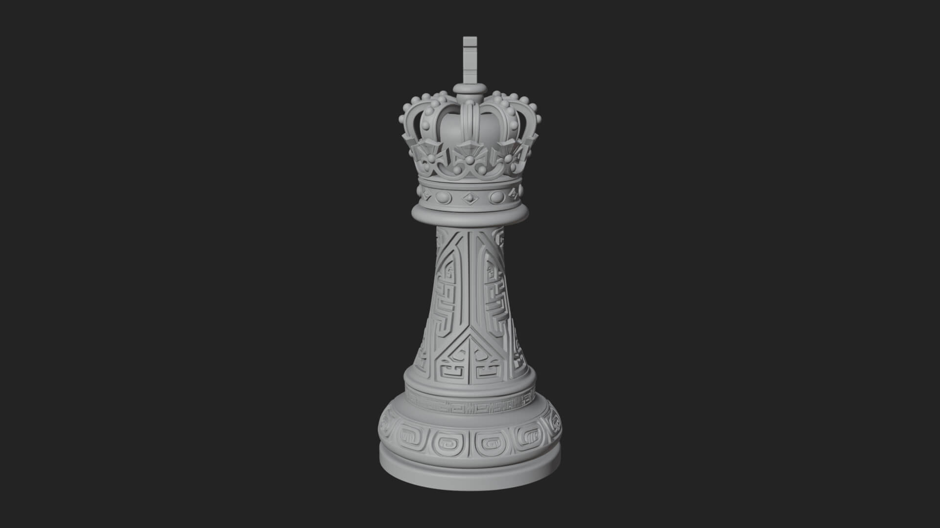 Ornate Chess Piece Statue Design 59 3D Print Model 3D Model