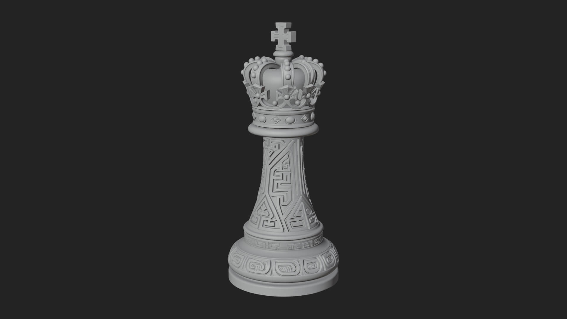 Ornate Chess Piece Statue Design 59 3D Print Model 3D Model