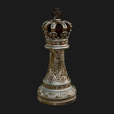 Ornate Chess Piece Statue Design 59 3D Print Model