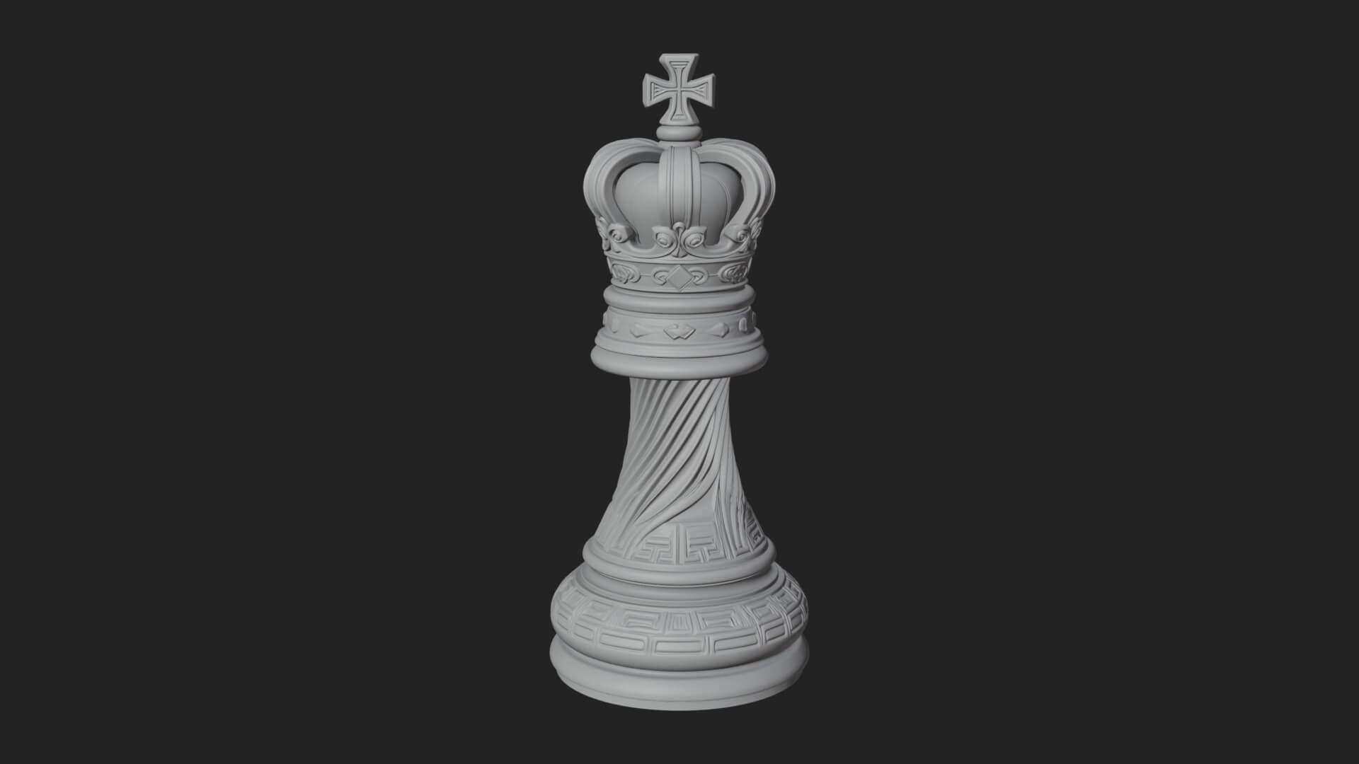 Ornate Chess Piece Statue Design 60 3D Print Model 3D Model