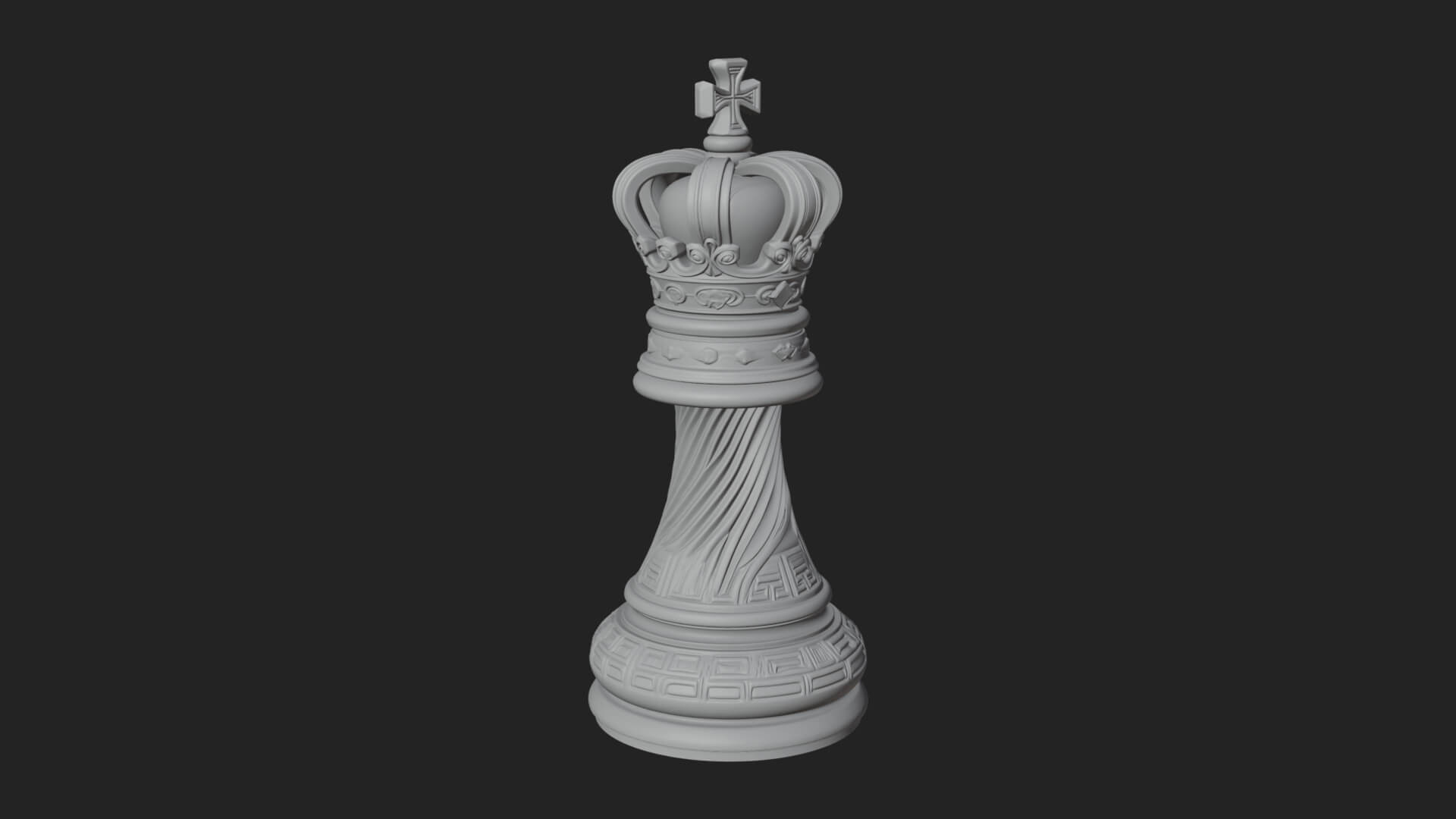 Ornate Chess Piece Statue Design 60 3D Print Model 3D Model