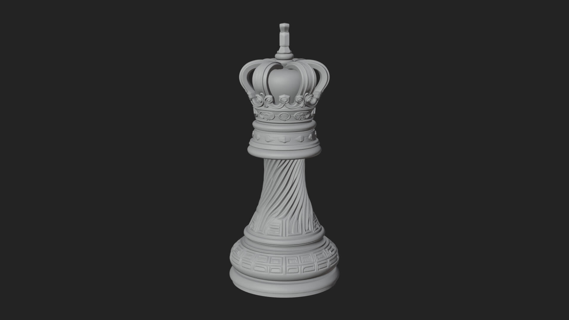 Ornate Chess Piece Statue Design 60 3D Print Model 3D Model