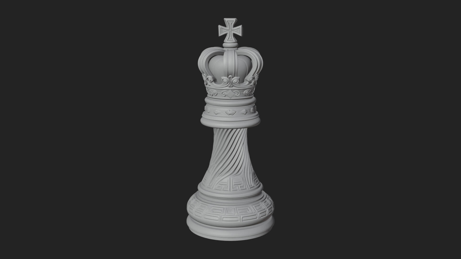 Ornate Chess Piece Statue Design 60 3D Print Model 3D Model