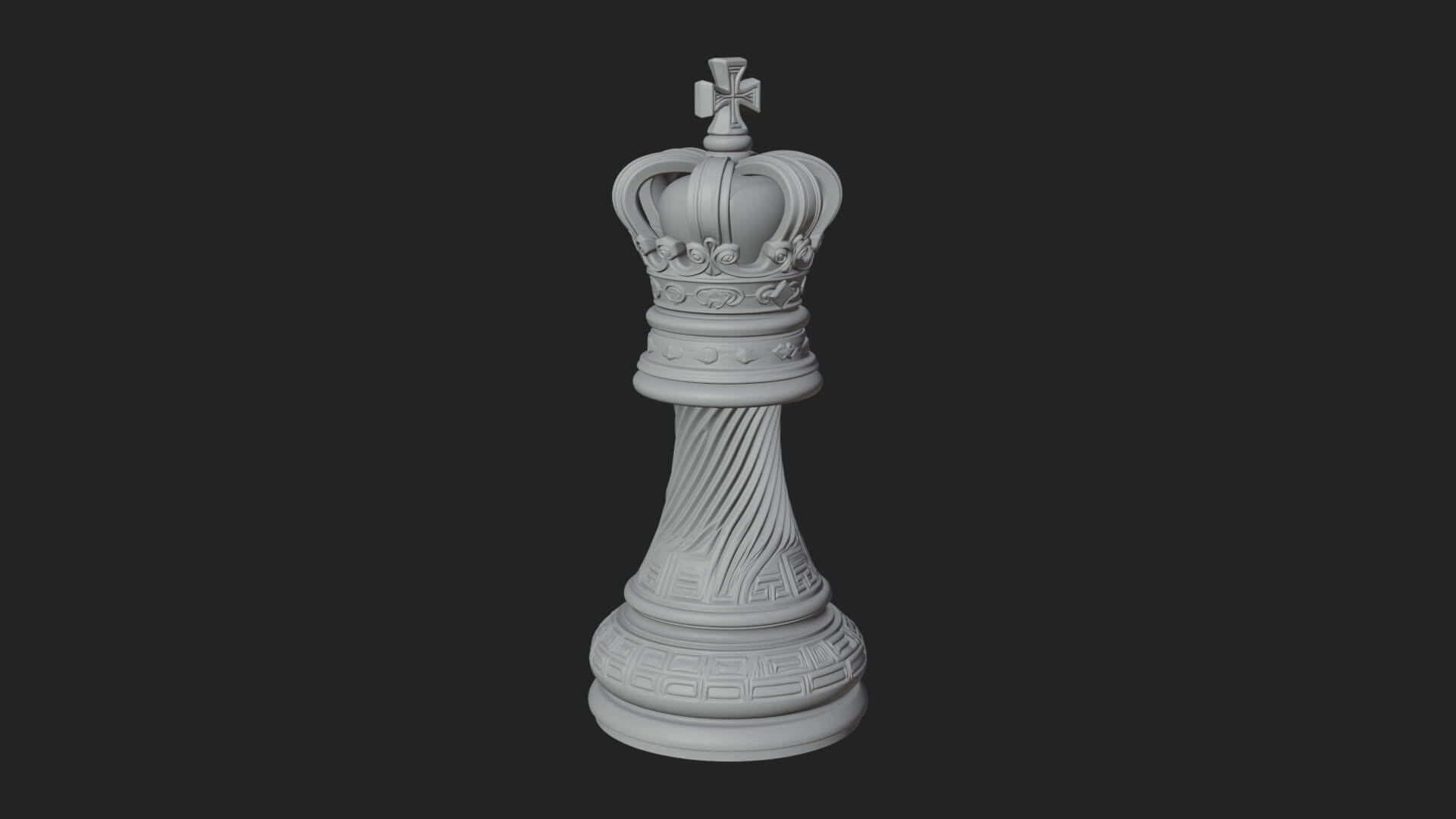 Ornate Chess Piece Statue Design 60 3D Print Model 3D Model