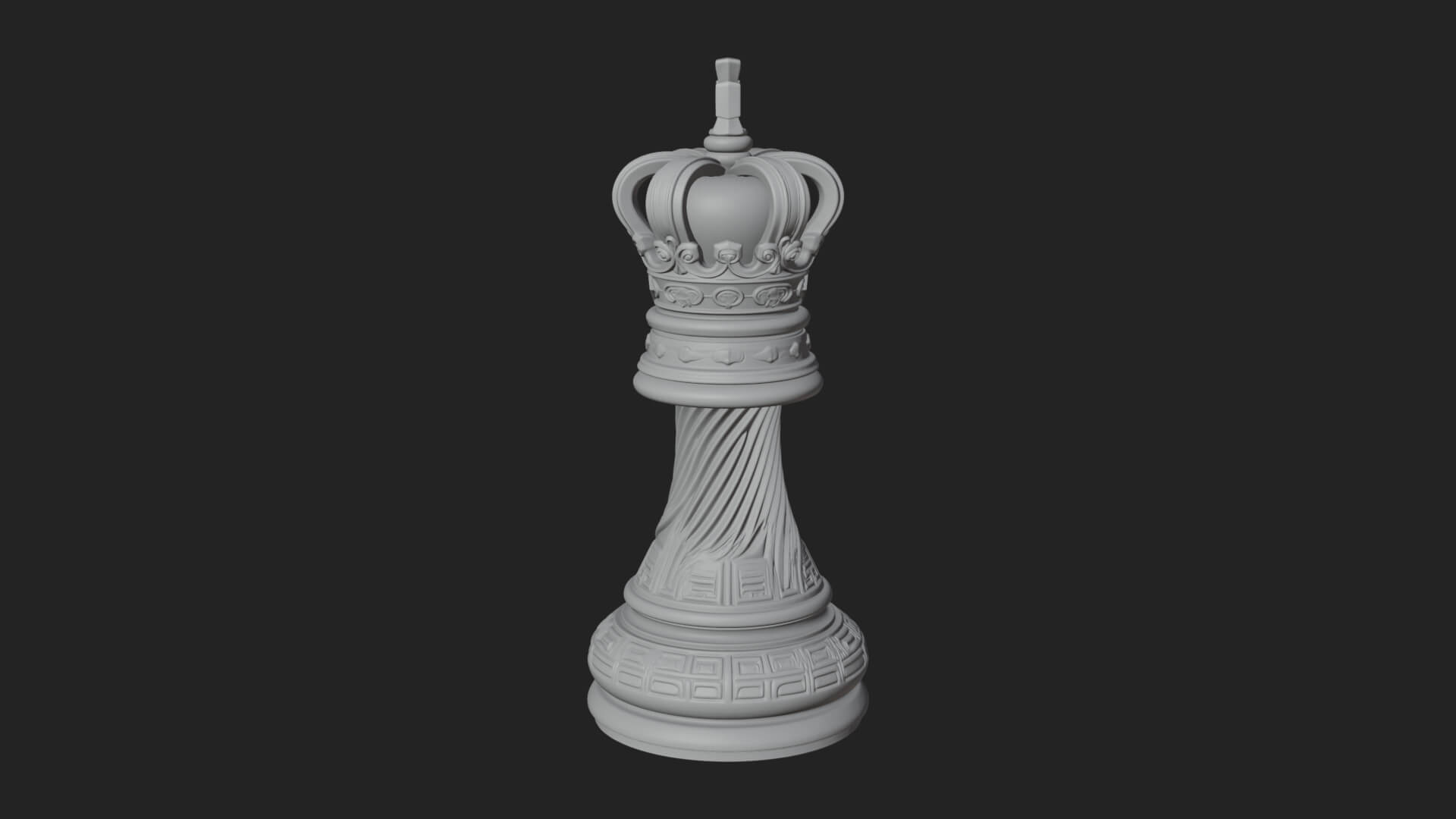 Ornate Chess Piece Statue Design 60 3D Print Model 3D Model