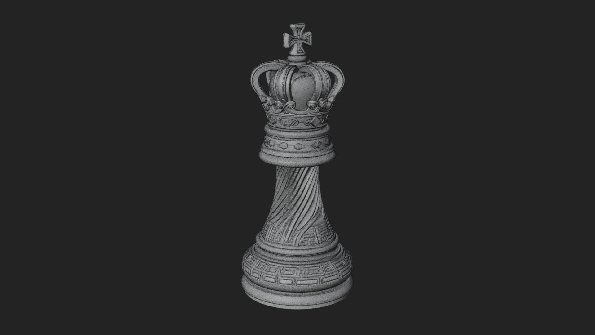 Ornate Chess Piece Statue Design 60 3D Print Model 3D Model