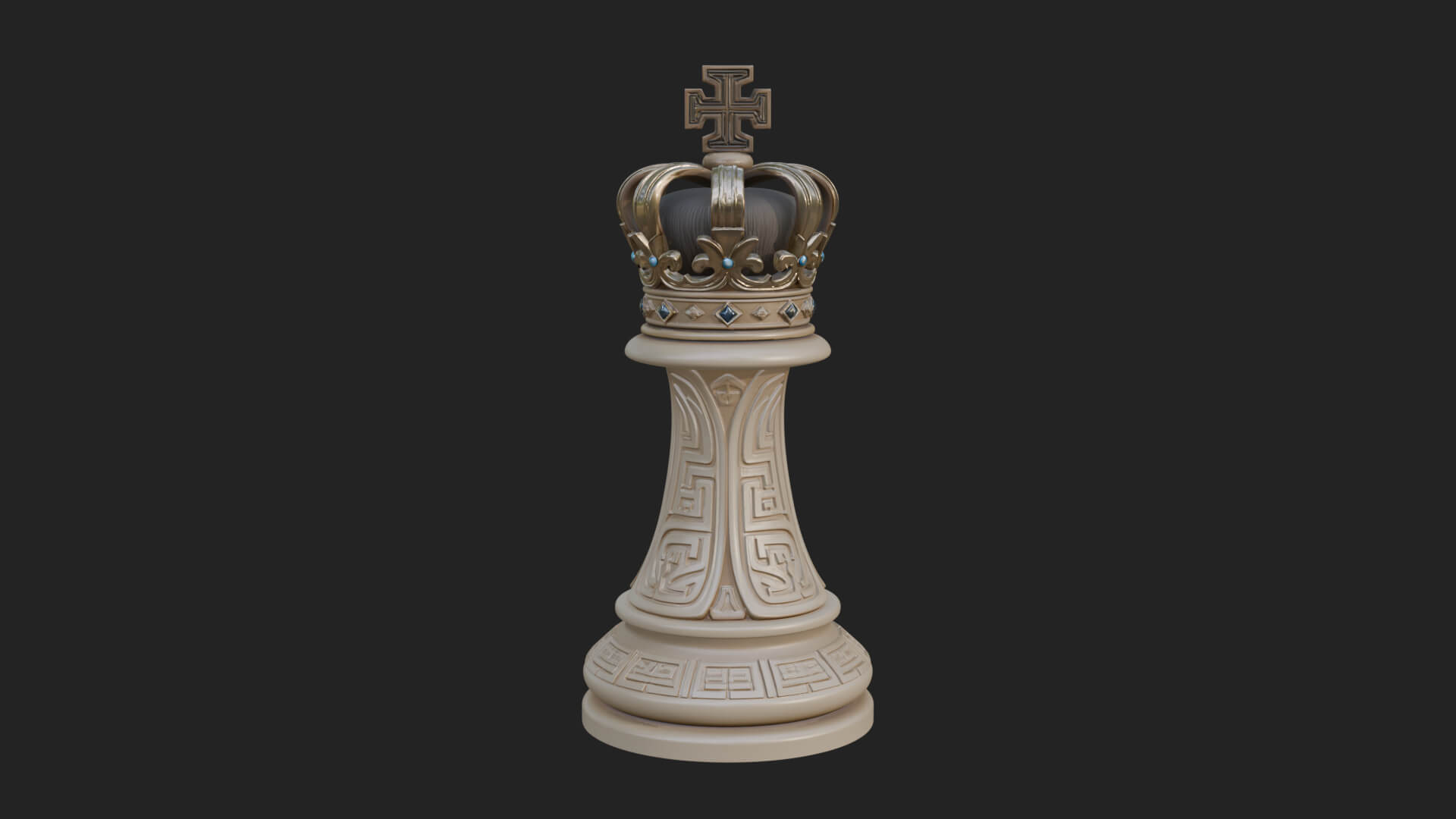 Ornate Chess Piece Statue Design 61 3D Print Model 3D Model