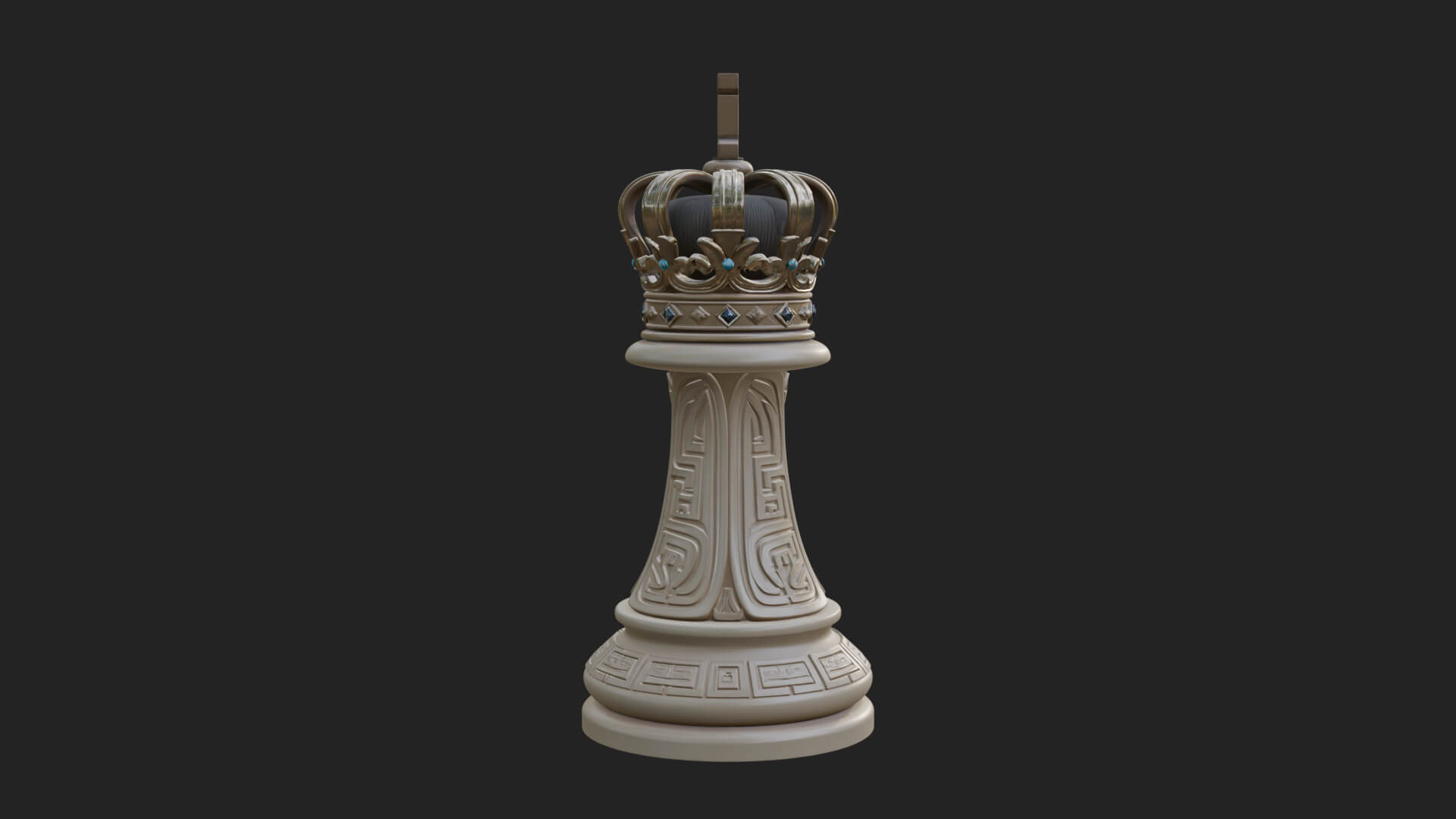 Ornate Chess Piece Statue Design 61 3D Print Model 3D Model
