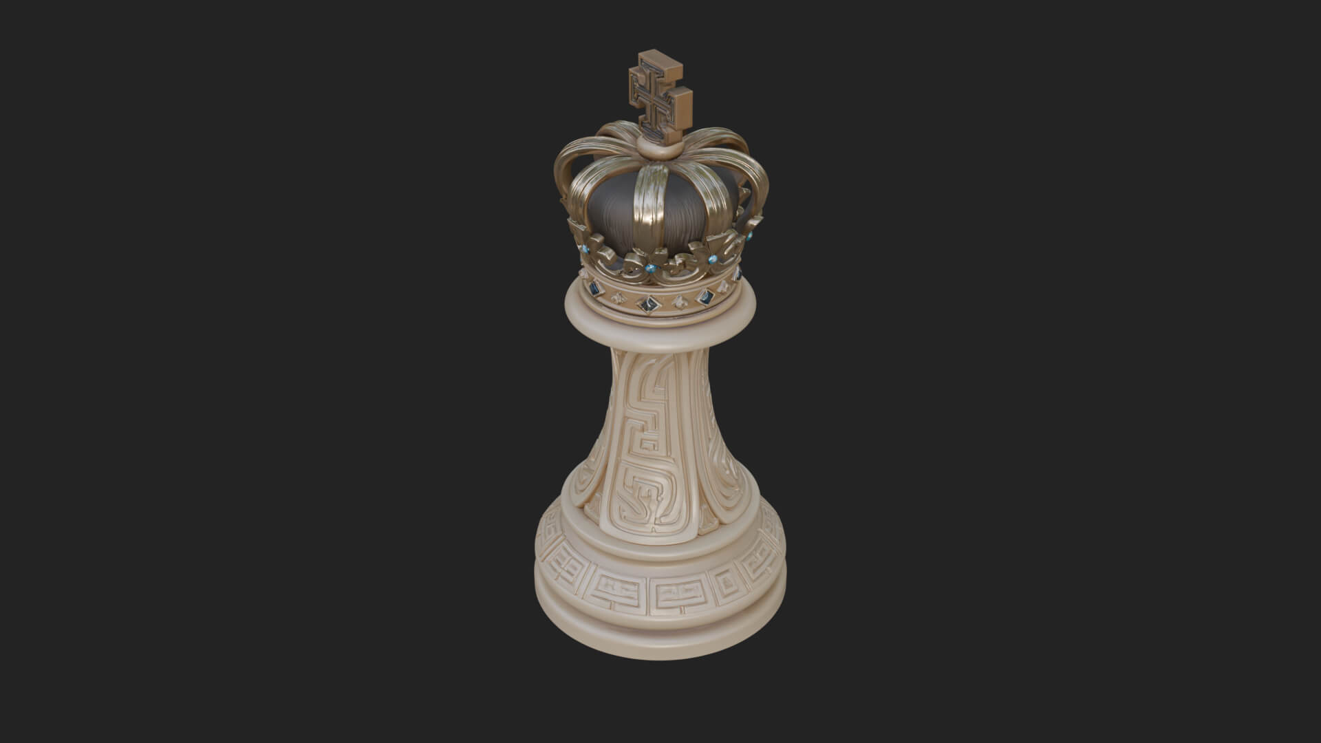 Ornate Chess Piece Statue Design 61 3D Print Model 3D Model