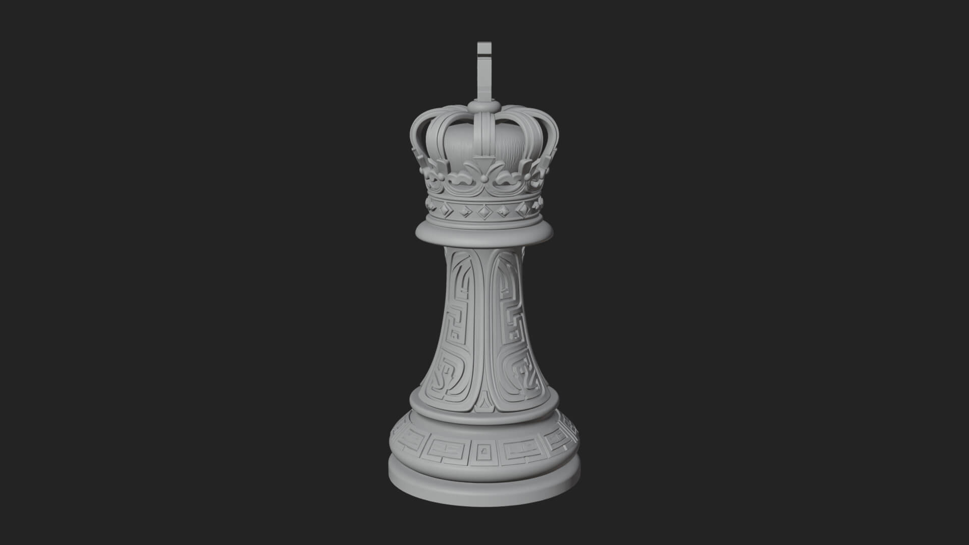 Ornate Chess Piece Statue Design 61 3D Print Model 3D Model